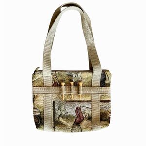 Vintage Golf Purse By Dee Dee Tapestry Shoulder Wood Tees